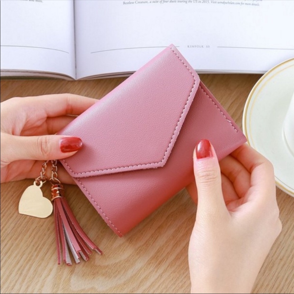 Fuchsia Tassel Vegan Leather Travel Wallet